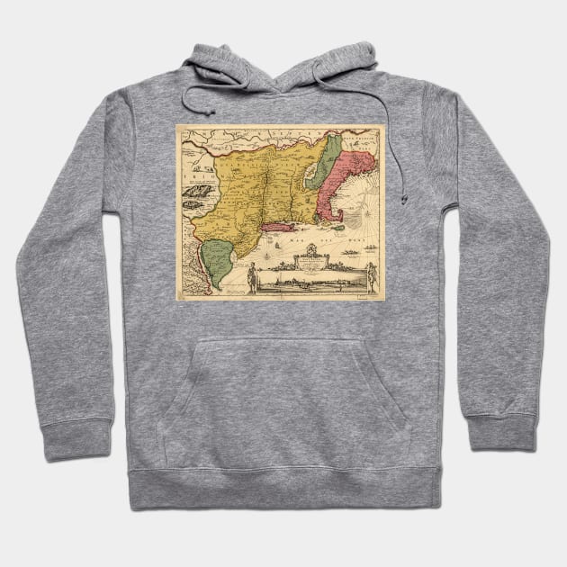 Vintage Map of New England (1685) Hoodie by Bravuramedia